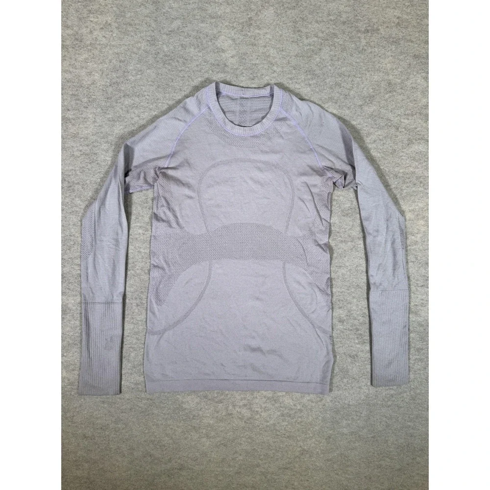 Lululemon Swiftly Tech Shirt Womens 6 Gray Long Sleeve Thumbholes Run Yoga